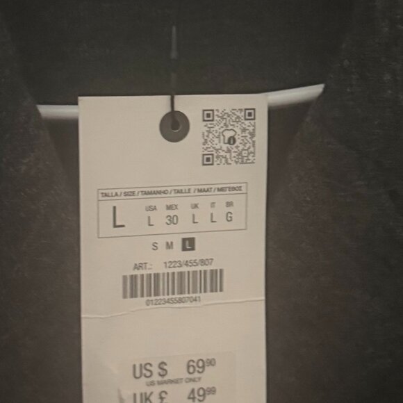 Zara new with tags Charcoal dark gray knit fitted blazer - Picture 3 of 3